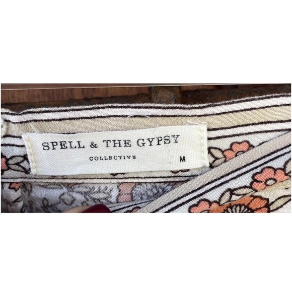 Spell Jasmine mini skirt, cream floral never worn, vintage RARE zip closure - Picture 9 of 12